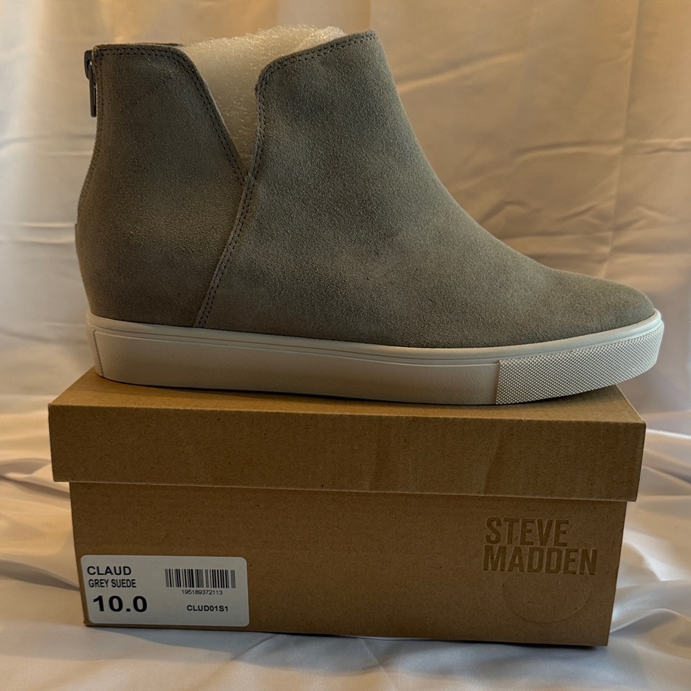 Steve Madden Grey Suede High-Top Sneakers